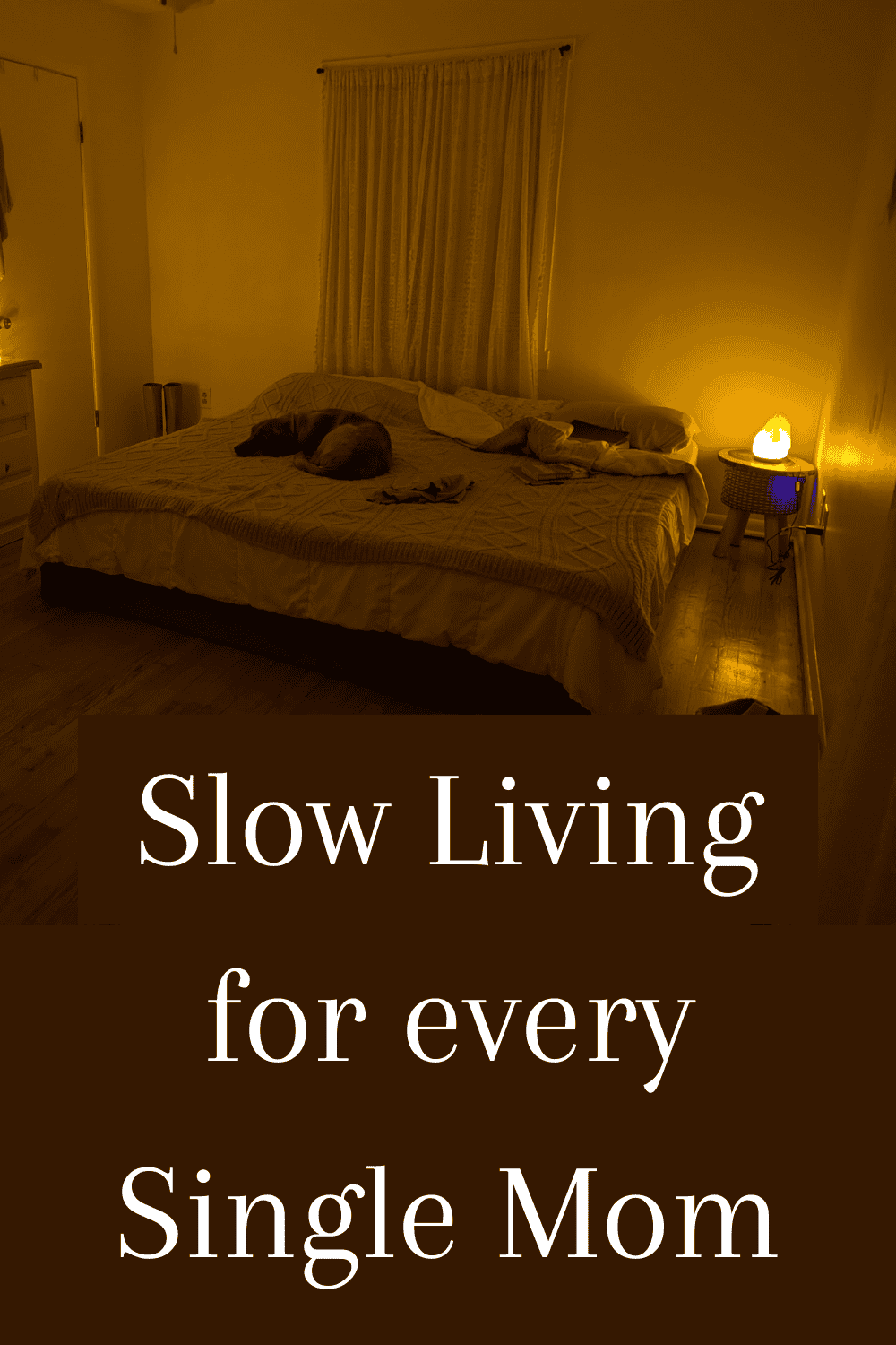 Salt lamp by the bed of an intentionally single mom.